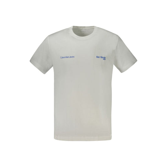 Calvin Klein Hvid Bomuld Herre T Shirt Med Logo Design