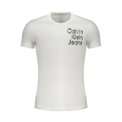 Calvin Klein Hvid Bomuld T Shirt Med Regenerativ Bomuld