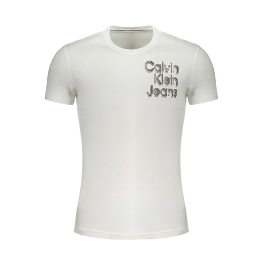 Calvin Klein Hvid Bomuld T Shirt Med Regenerativ Bomuld