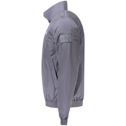 Calvin Klein Blå Polyamid Jakke Til Mænd Med Lynlås