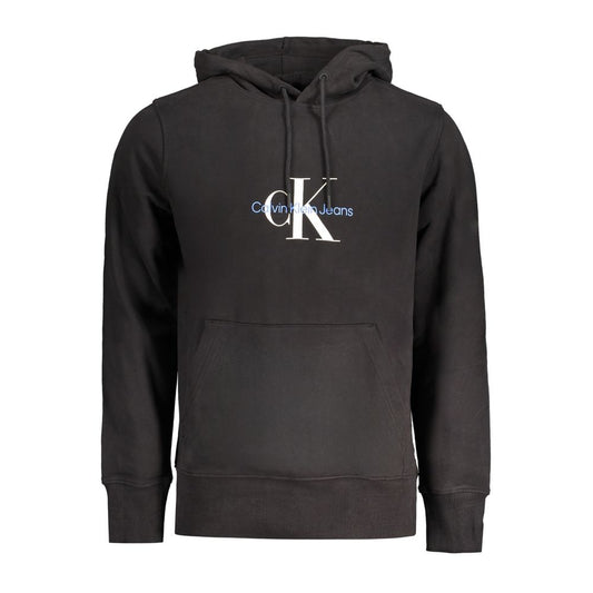 Calvin Klein Sort Bomuld Herre Hættetrøje Med Logo Tryk
