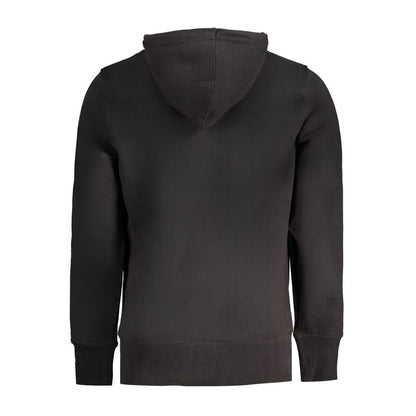 Calvin Klein Sort Bomuld Herre Hættetrøje Med Logo Tryk