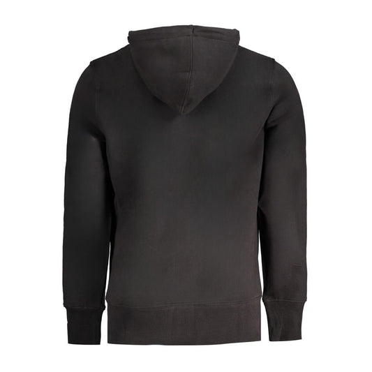 Calvin Klein Sort Bomuld Herre Hættetrøje Med Logo Tryk