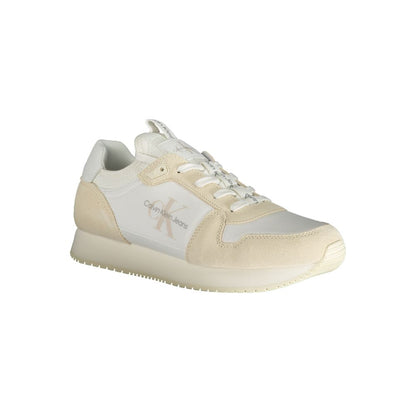 Calvin Klein Hvid Polyester Sneaker Med Snørebånd Logo