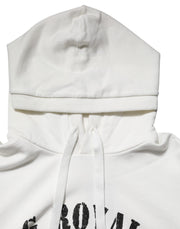 Dolce & Gabbana White Cotton DG ROYAL Print Hooded Sweater
