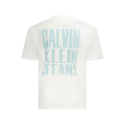 Calvin Klein Hvid Tshirt Med Regenerativ Bomuld Tryk Logo