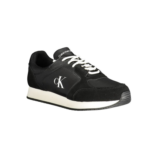 Calvin Klein Sort Polyethylen Herre Sneakers Med Logo