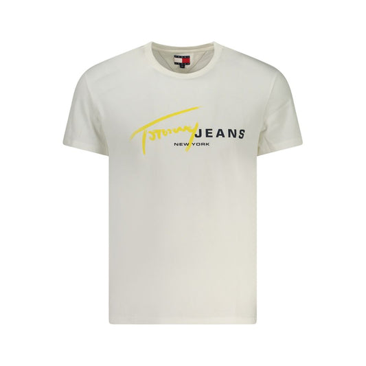 Tommy Hilfiger Hvid Bomuld Herre T Shirt Premium Kvalitet