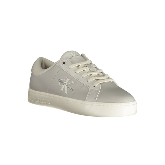 Calvin Klein Brune Læder Herre Sneaker Med Kontrast