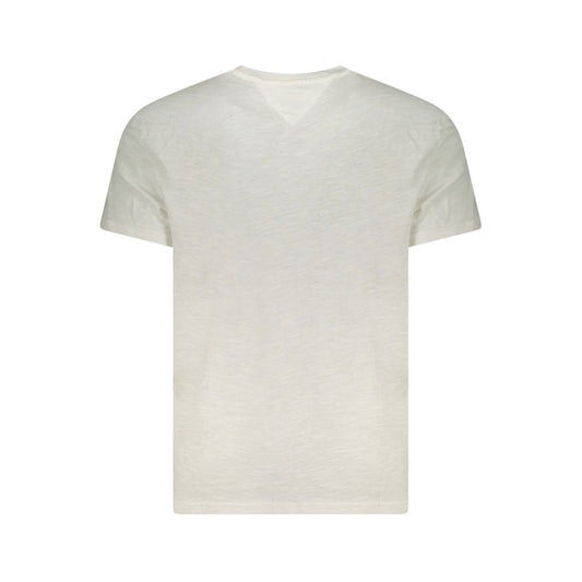 Tommy Hilfiger Hvid Bomuld Herre T Shirt Med Logo Originalt