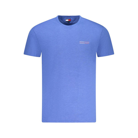 Tommy Hilfiger Blåt Bomuld Herre Tshirt Med Logo Trykt