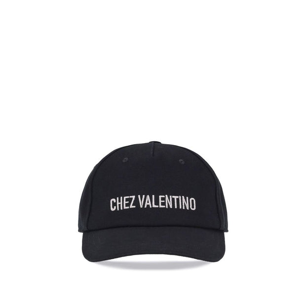 Valentino Garavani Black Cotton Cap (Baseball Hat)