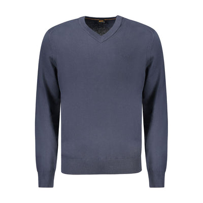 Hugo Boss Blue Cotton Men's Long-Sleeved T-Shirt