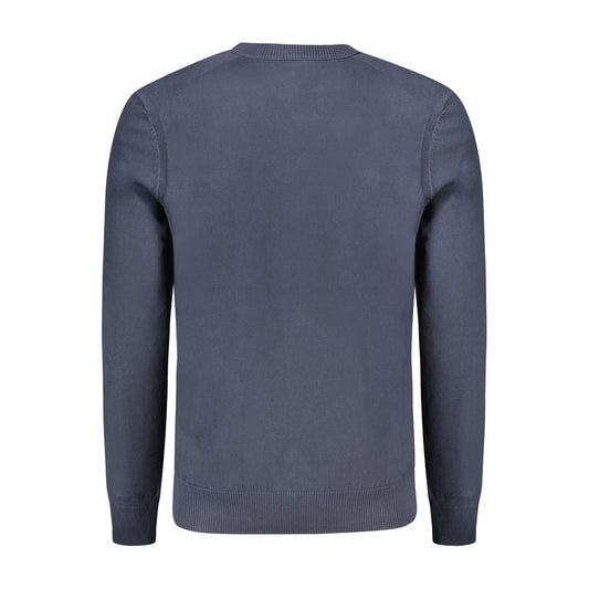 Hugo Boss Blå Bomuld Trøje Langærmet Med Broderi Og Logo