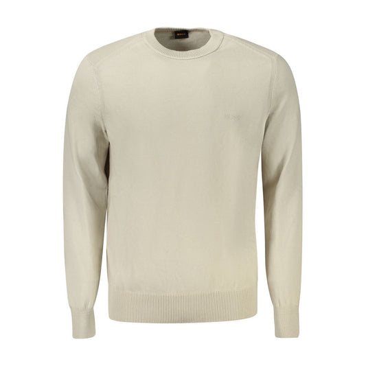 Hugo Boss Beige Bomuldstrøje Med Broderi Og Logo Effekt