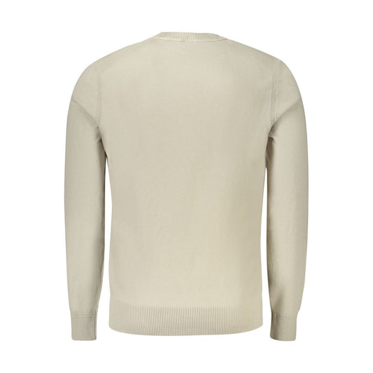 Hugo Boss Beige Bomuldstrøje Med Broderi Og Logo Effekt
