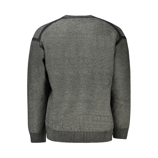 Hugo Boss Grå Uld Trøje Langærmet Rund Hals Logo Kvalitet
