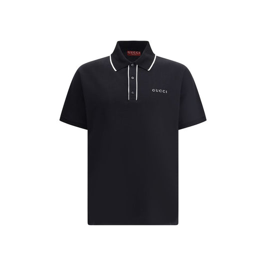 Gucci Logo Polo Trøje Med Kontrast Monogram På Brystet