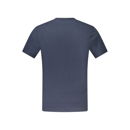 Hugo Boss Blå Bomuld T Shirt Rund Hals Print Logo Premium