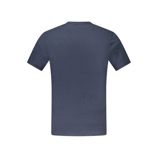 Hugo Boss Blå Bomuld T Shirt Rund Hals Print Logo Premium
