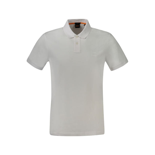 Hugo Boss White Cotton Men's Polo Shirt