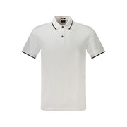 Hugo Boss White Cotton Men Polo Shirt