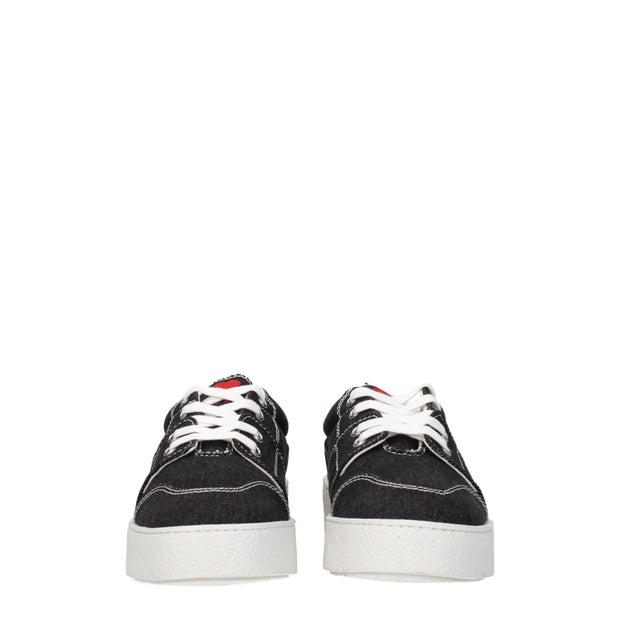 Ami Paris Black Fabric Low Top Sneakers