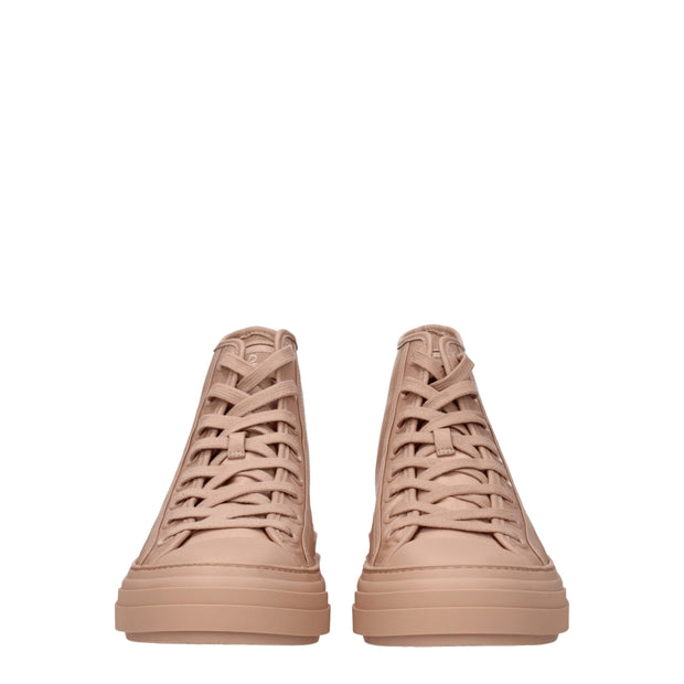 Valentino Garavani Pink Fabric High Top Sneakers