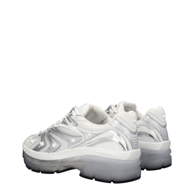 Valentino Garavani White Fabric Athletic Sneakers