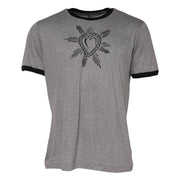Dolce & Gabbana Gray Sacred Heart Cotton Crew Neck T-shirt