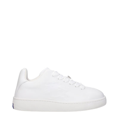 Burberry White Leather Low Top Sneakers