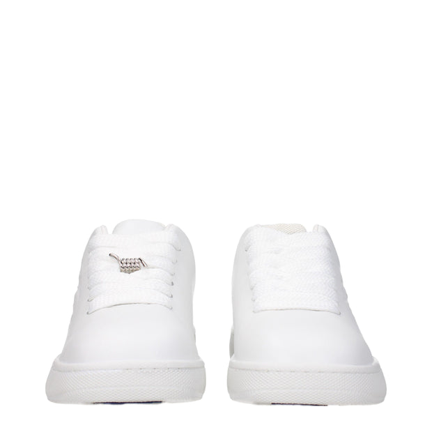 Burberry White Leather Low Top Sneakers