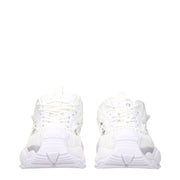 Versace White Leather Athletic Sneakers