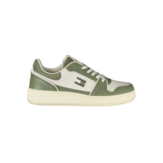 Tommy Hilfiger Grøn Læder Herre Sneaker Med Komfort