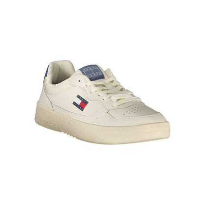 Tommy Hilfiger Hvid Læder Herresneaker Med Komfort Fodsål