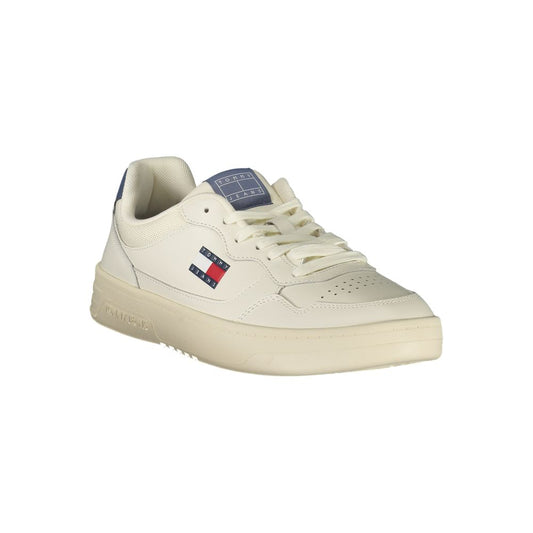 Tommy Hilfiger Hvid Læder Herresneaker Med Komfort Fodsål