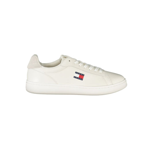 Tommy Hilfiger Hvid Læder Herre Sneaker Med Logo Signature