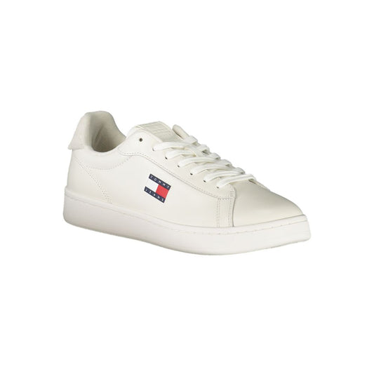 Tommy Hilfiger Hvid Læder Herre Sneaker Med Logo Signature
