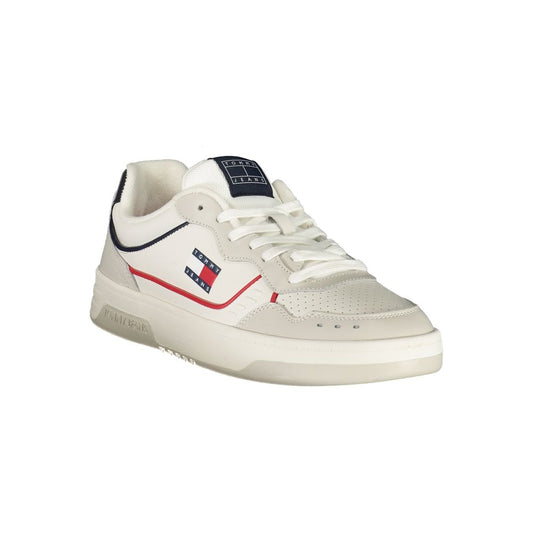 Tommy Hilfiger Hvid Læder Herre Sneakers Til Daglig Brug