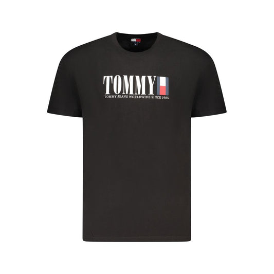 Tommy Hilfiger Sort Bomuld Herre Tshirt Med Logo Tryk