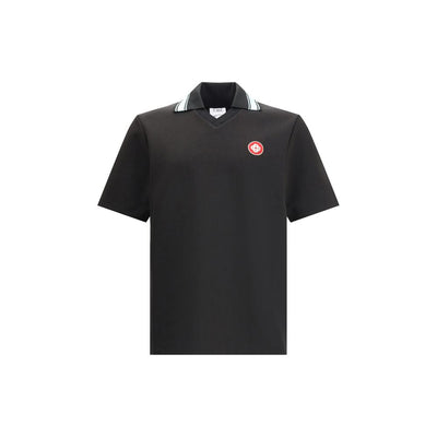 Casablanca Black Viscose Polo Shirt