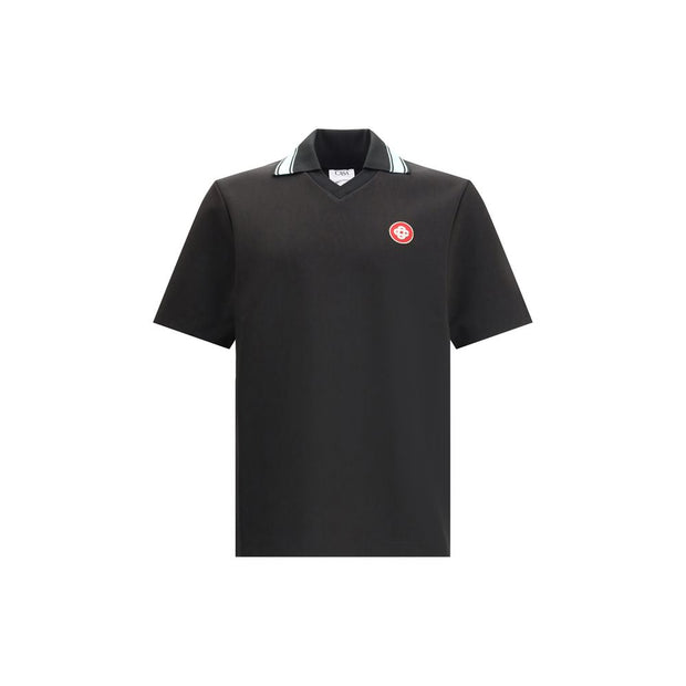 Casablanca Black Viscose Polo Shirt