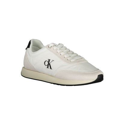 Calvin Klein Hvide Polyester Herresneaker Med Logobroderi