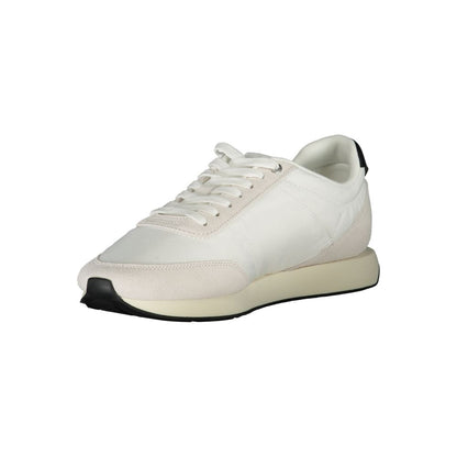 Calvin Klein Hvide Polyester Herresneaker Med Logobroderi