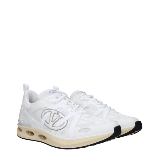 Valentino Garavani Hvid Tekstil Atletiske Sneakers Med Logo