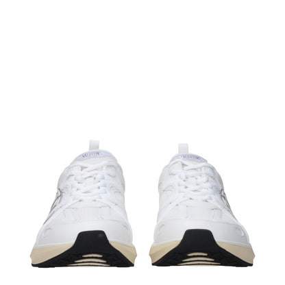 Valentino Garavani Hvid Tekstil Atletiske Sneakers Med Logo