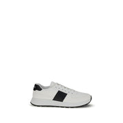Prada White Calf Leather Bos Taurus Low Top Sneakers