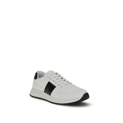 Prada White Calf Leather Bos Taurus Low Top Sneakers