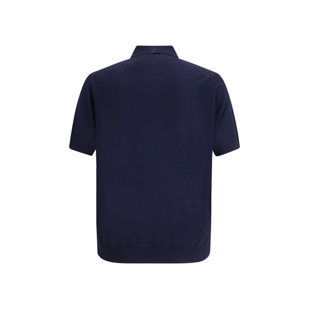 Prada Blue Fleece Wool Polo Shirt