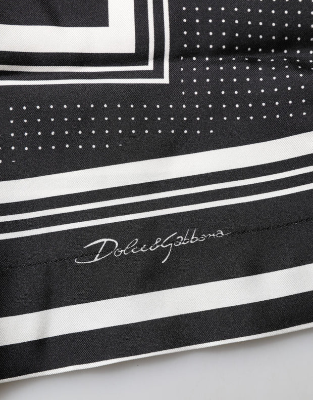 Dolce & Gabbana Black White StripeDot Print Casual Polo Shirt
